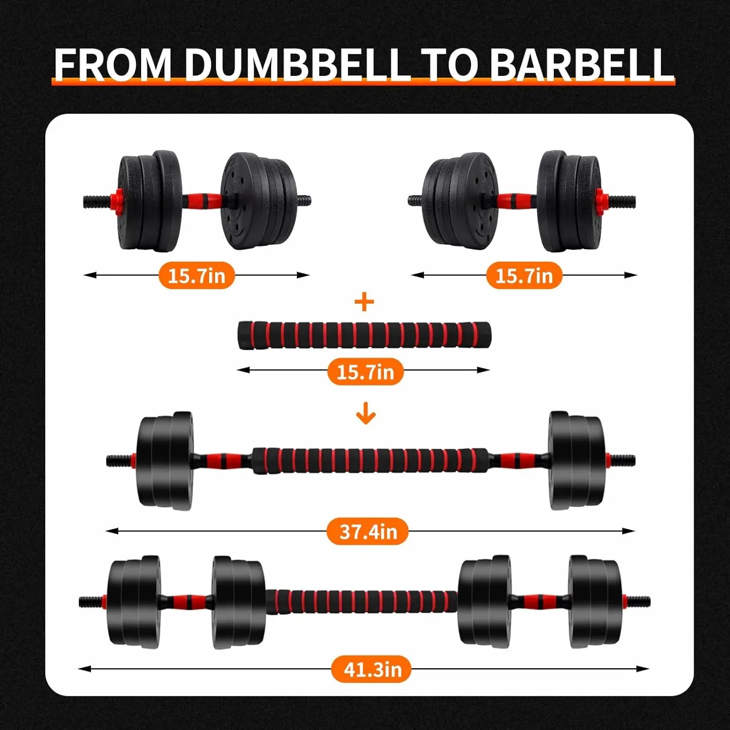 ForgeFlex Adjustable Dumbbell & Barbell Set (5–44LB)