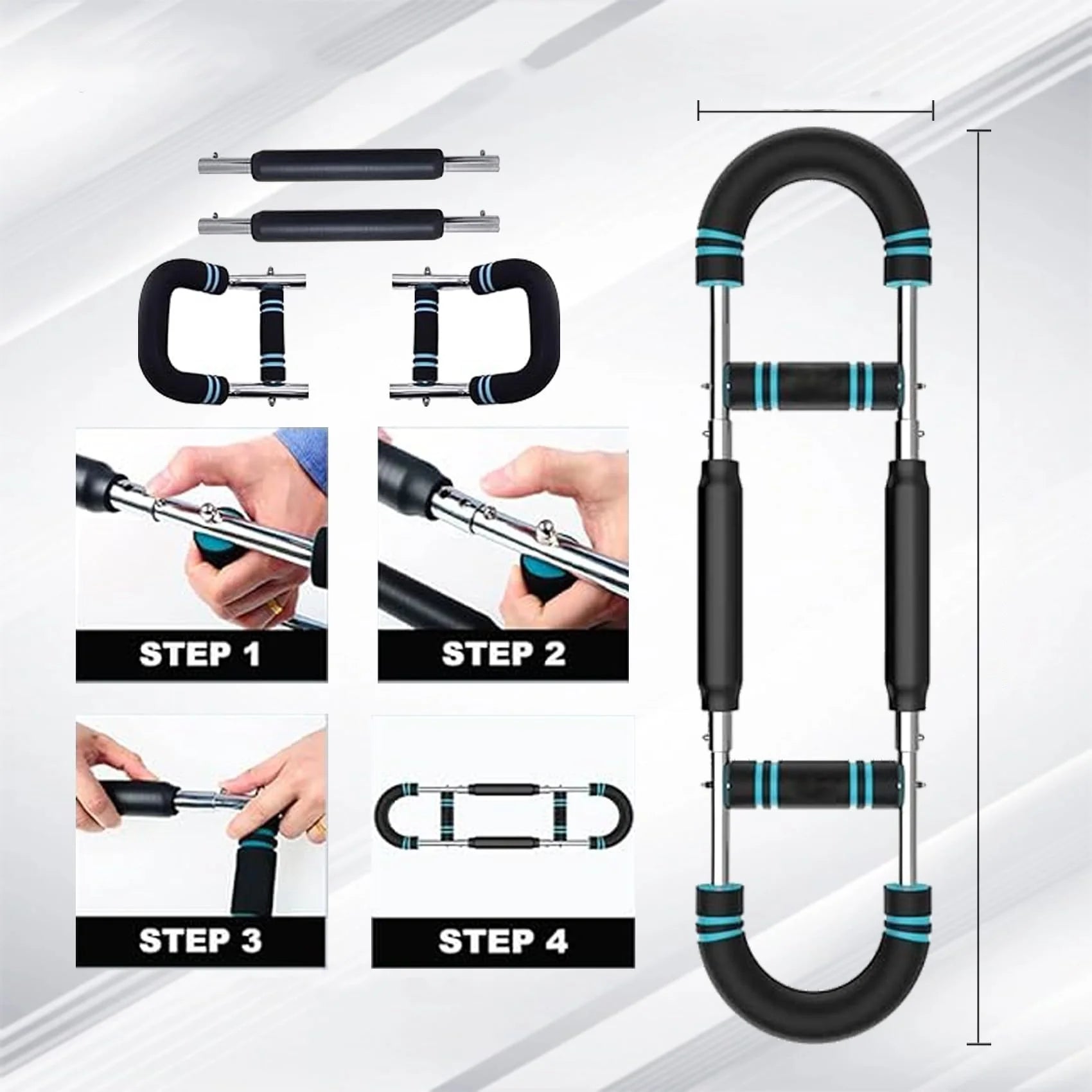 Adjustable Arm Trainer With Resistance Bands Detachable Chest Expander For Upper Body Strength Training Home Gym Equipment