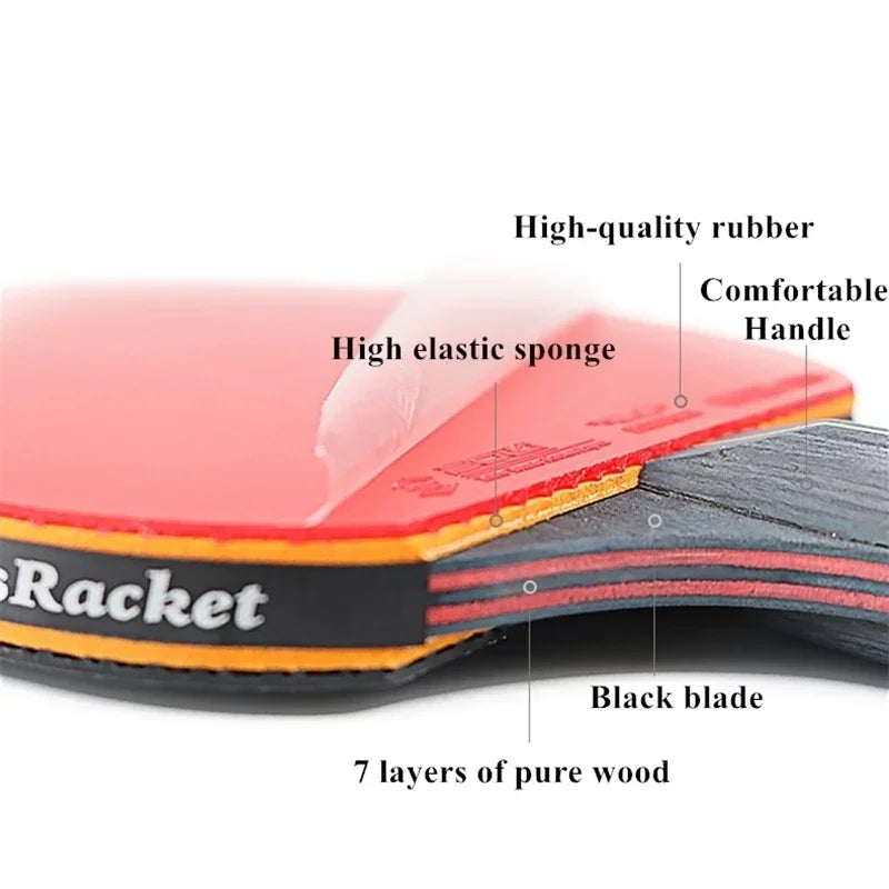 6 Star Table Tennis Racket Ping Pong Racket Set