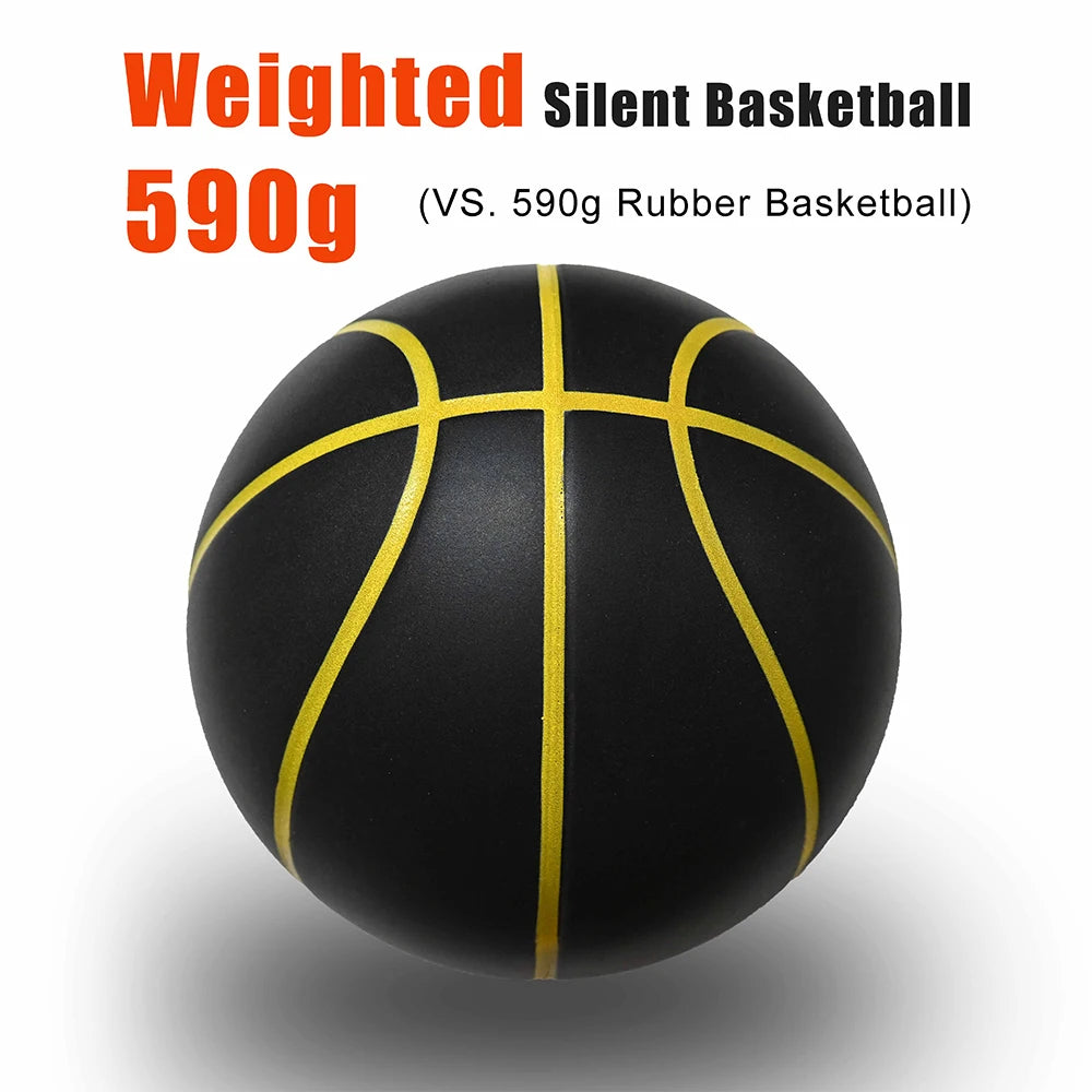 QuietBounce Elite Silent Basketball, Size 7 PU Foam