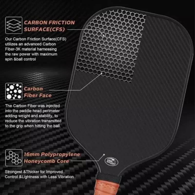 Pickleball Racket With Comfort Grip Non Slip Design Premium Quality Includes Free  Bag For Easy Carry Lightweight