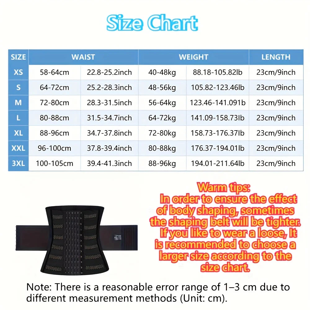 Men's Waist Support Trainer Girdle, Adjustable Workout Belt and Gym Equipment for Core Stability, Breathable Fitness Waist Shape
